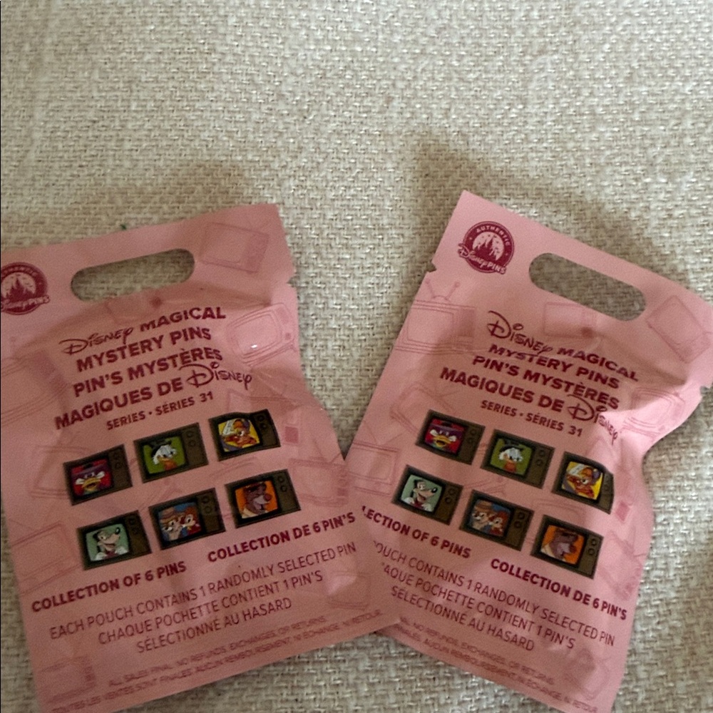 Disney mystery Pin series 31 2 bags with 1 pin each